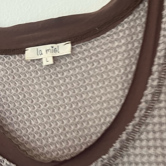 La Miel waffle knit boho tank top - Picture 2 of 3